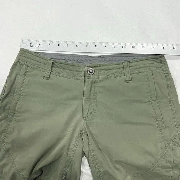 Kuhl Spire Women‎ Green Style 6285 Pockets Cargo Bermuda Hiking Shorts Sz 2 30” - Picture 7 of 10